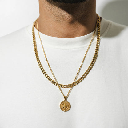 Set Collana con Pendente Bussola e Collana Curb