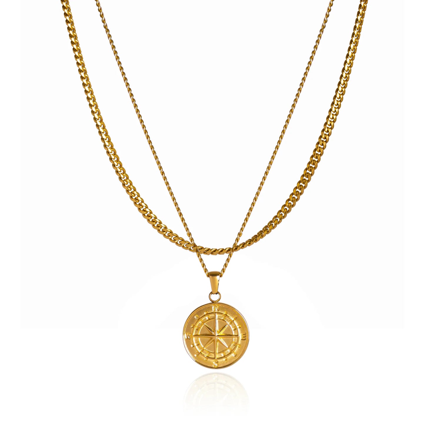Set Collana con Pendente Bussola e Collana Curb